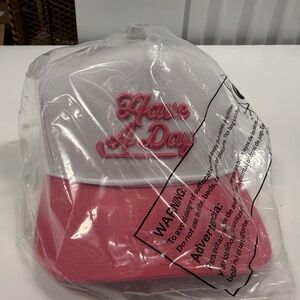 NWT Have A Day White & Pink Rope Hat